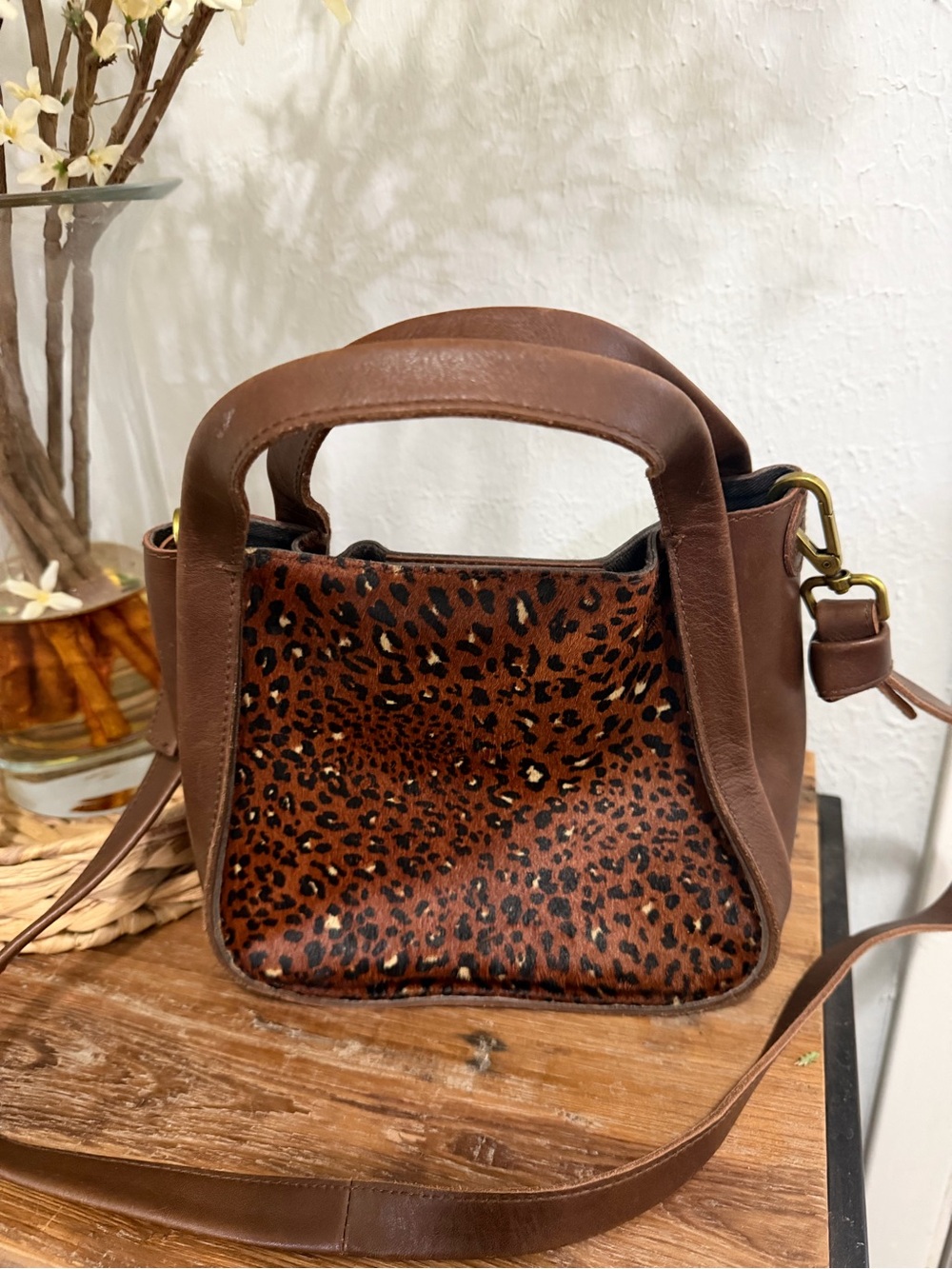 Madewell Sydney Leather Crossbody Leopard Calf Hair bag - Picture 3 of 11